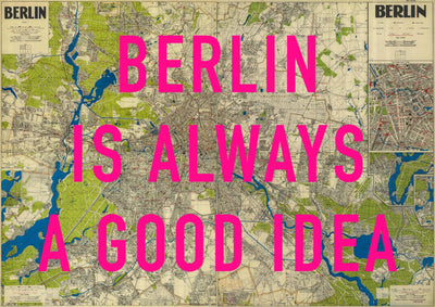Berlin Retro Pop Art Map Print (landscape)