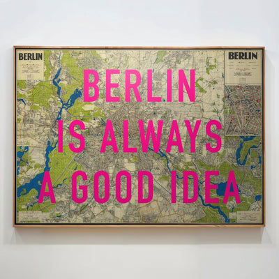 Berlin Retro Pop Art Map Print (landscape) - Magic Posters