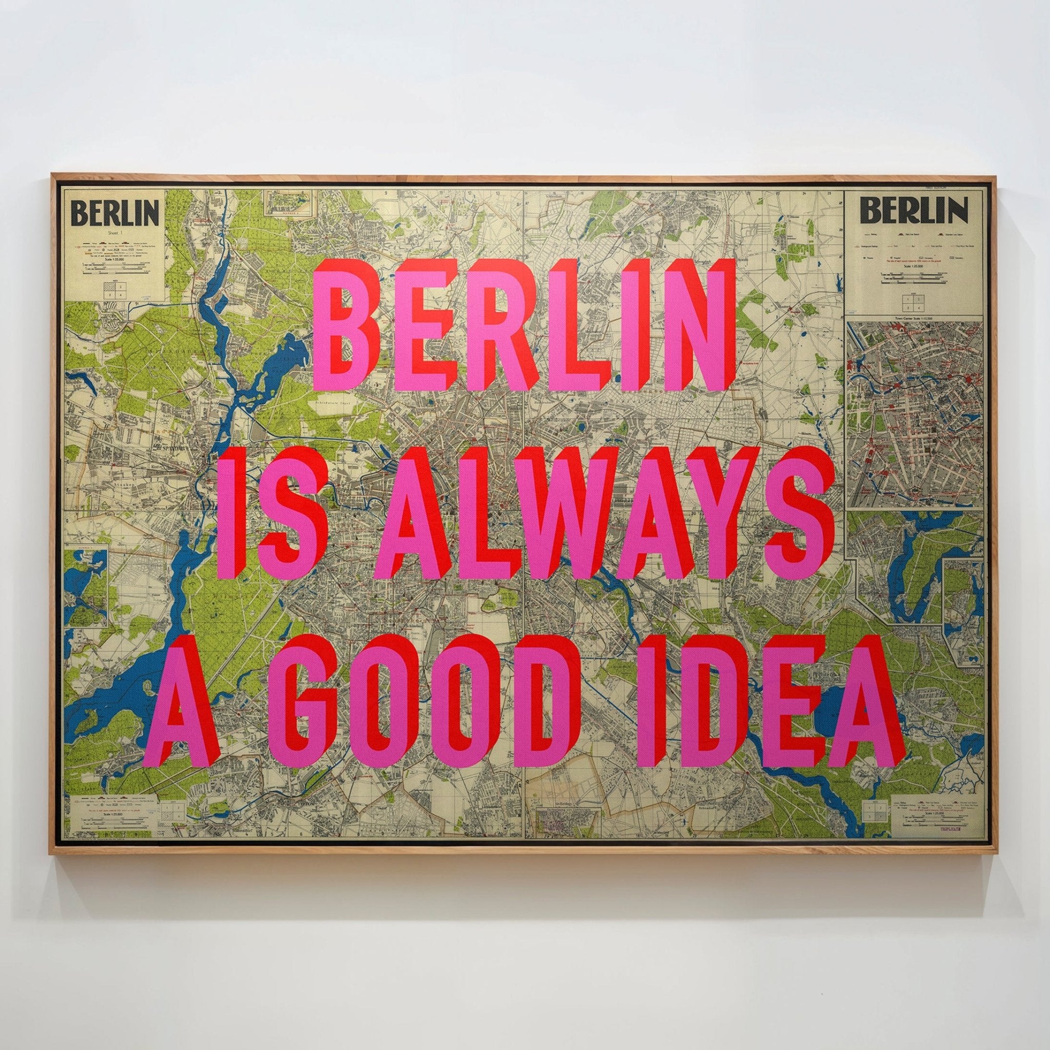 Berlin Retro Pop Art Map Print (landscape) - Magic Posters