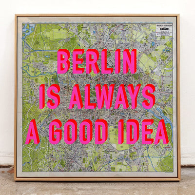 Berlin Retro Pop Art Map Print (square) - Magic Posters