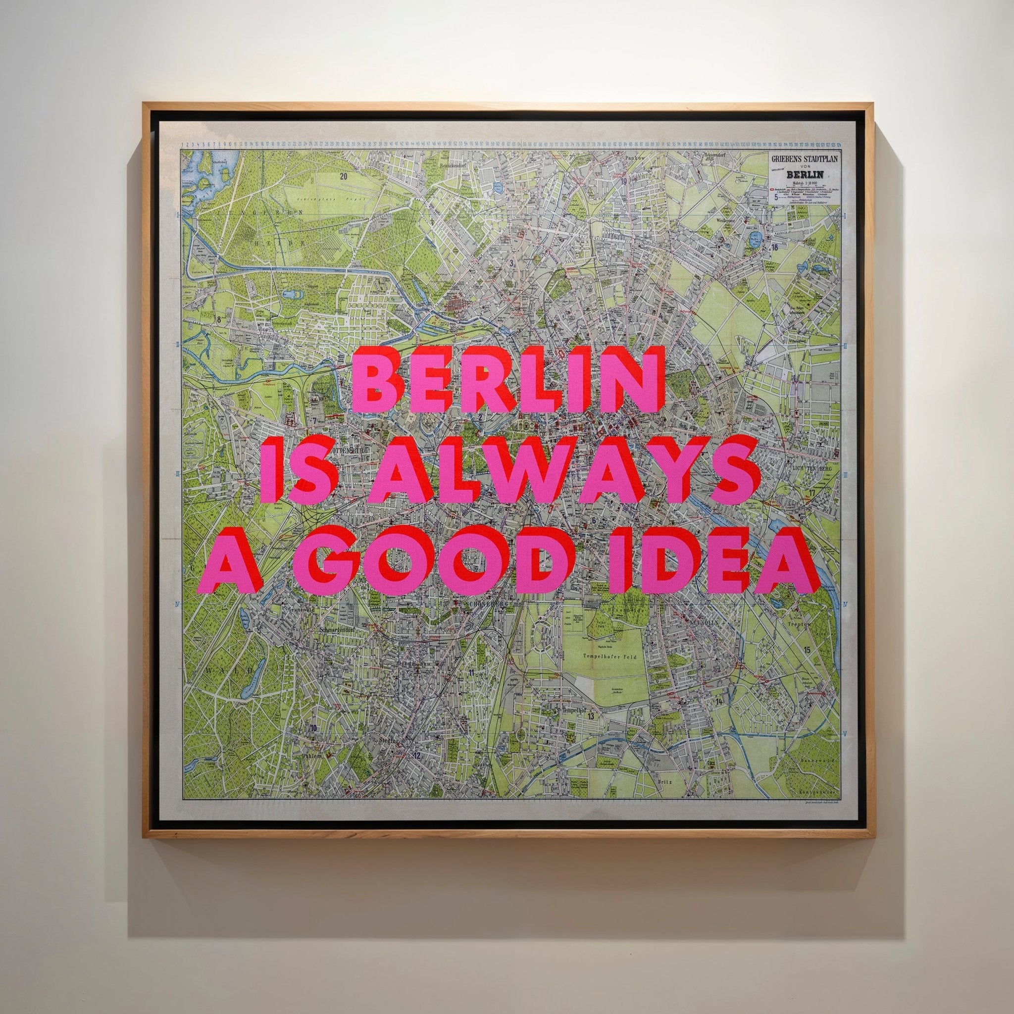 Berlin Retro Pop Art Map Print (square) - Magic Posters