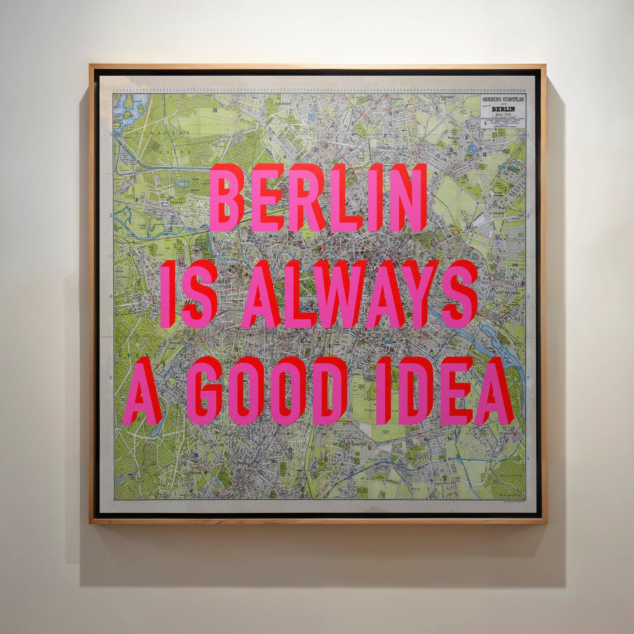 Berlin Retro Pop Art Map Print (square) - Magic Posters