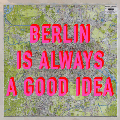Berlin Retro Pop Art Map Print (square)