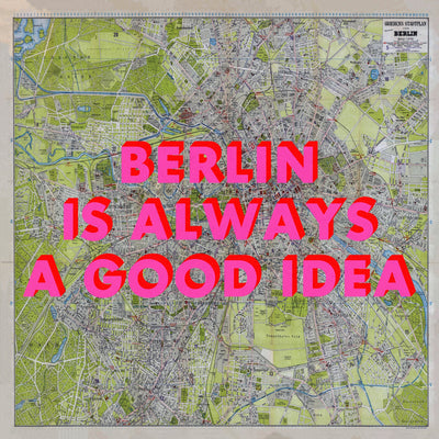 Berlin Retro Pop Art Map Print (square)
