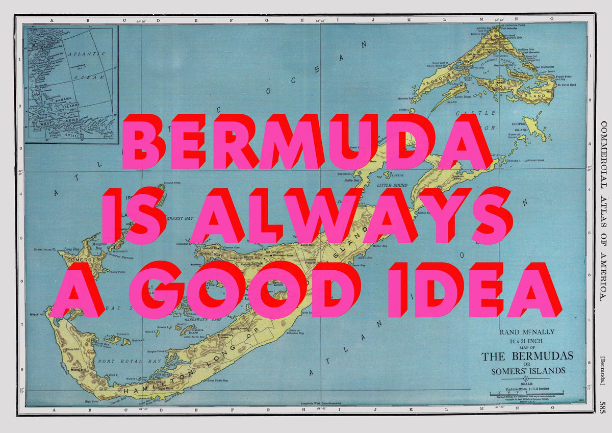 Bermuda Retro Pop Art Map Print (landscape) - Magic Posters