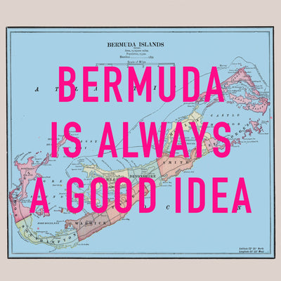 Bermuda Retro Pop Art Map Print (square) - Magic Posters