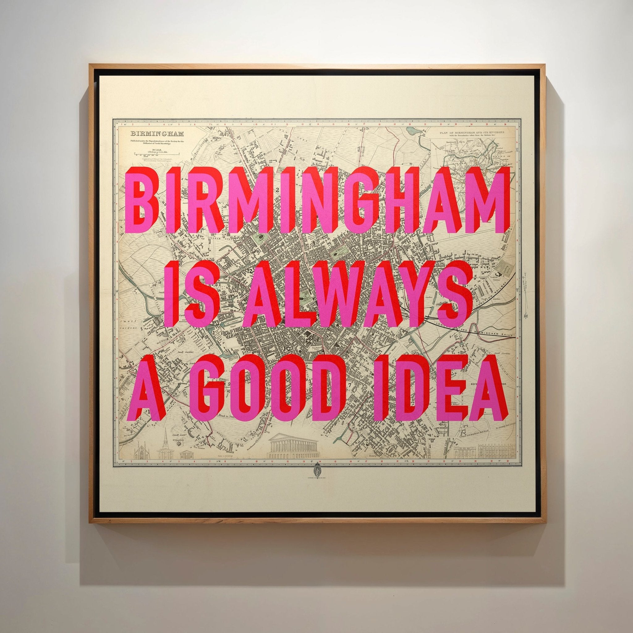 Birmingham Retro Pop Art Map Print - Magic Posters