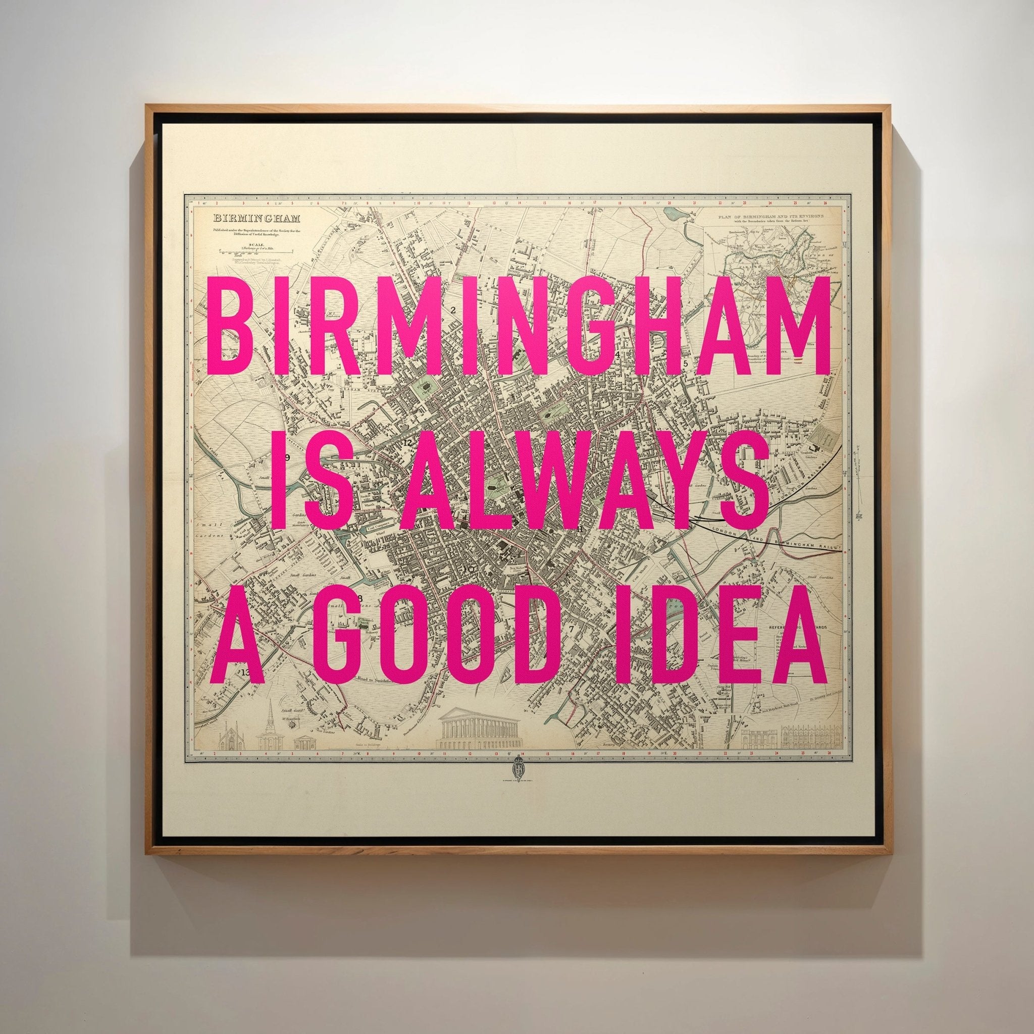 Birmingham Retro Pop Art Map Print - Magic Posters