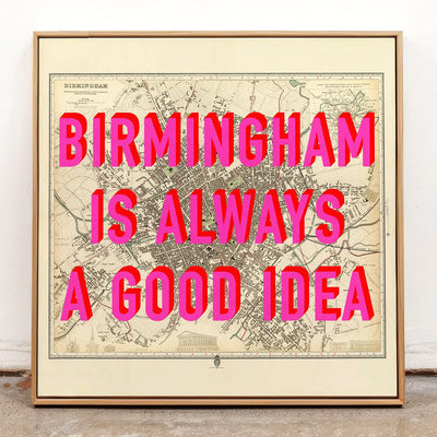 Birmingham Retro Pop Art Map Print - Magic Posters