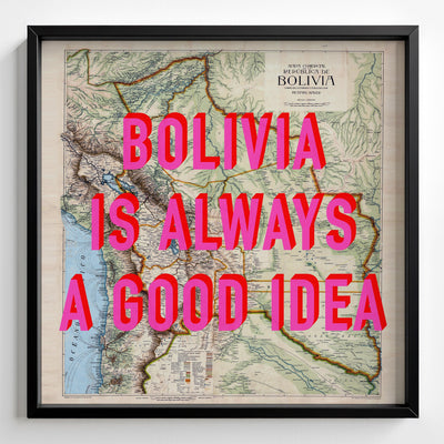 Bolivia Retro Pop Art Map Print (square) - Magic Posters