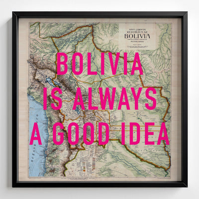 Bolivia Retro Pop Art Map Print (square) - Magic Posters