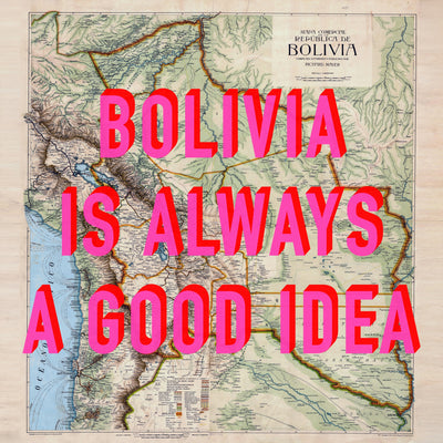 Bolivia Retro Pop Art Map Print (square)