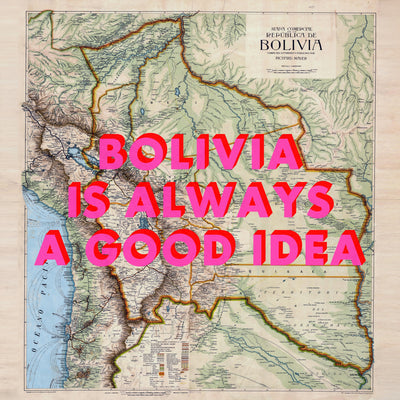 Bolivia Retro Pop Art Map Print (square)