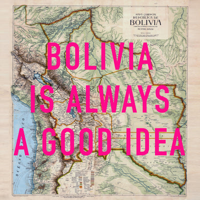Bolivia Retro Pop Art Map Print (square)