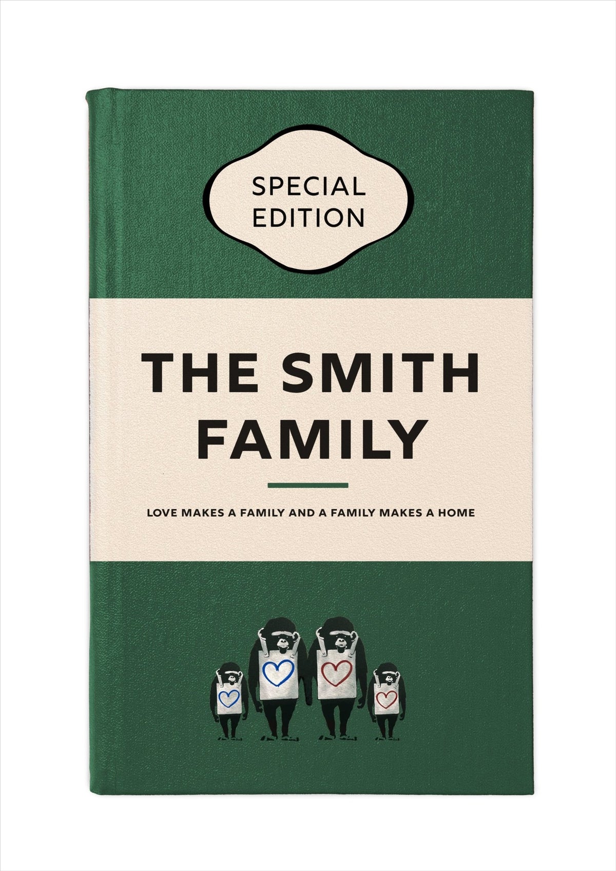 Personalised Book Cover Art Print (Classic Family Edition)