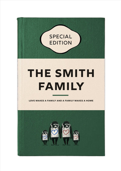 Personalised Book Cover Art Print (Classic Family Edition)