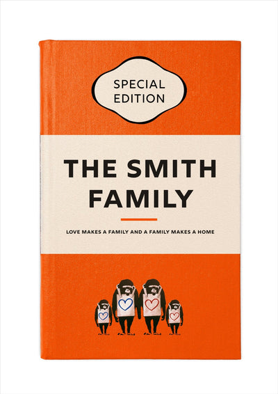 Personalised Book Cover Art Print (Classic Family Edition)