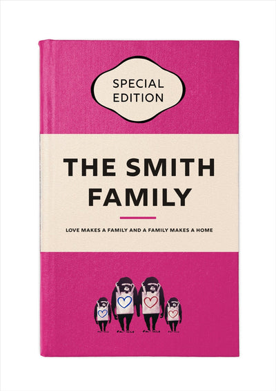 Personalised Book Cover Art Print (Classic Family Edition)