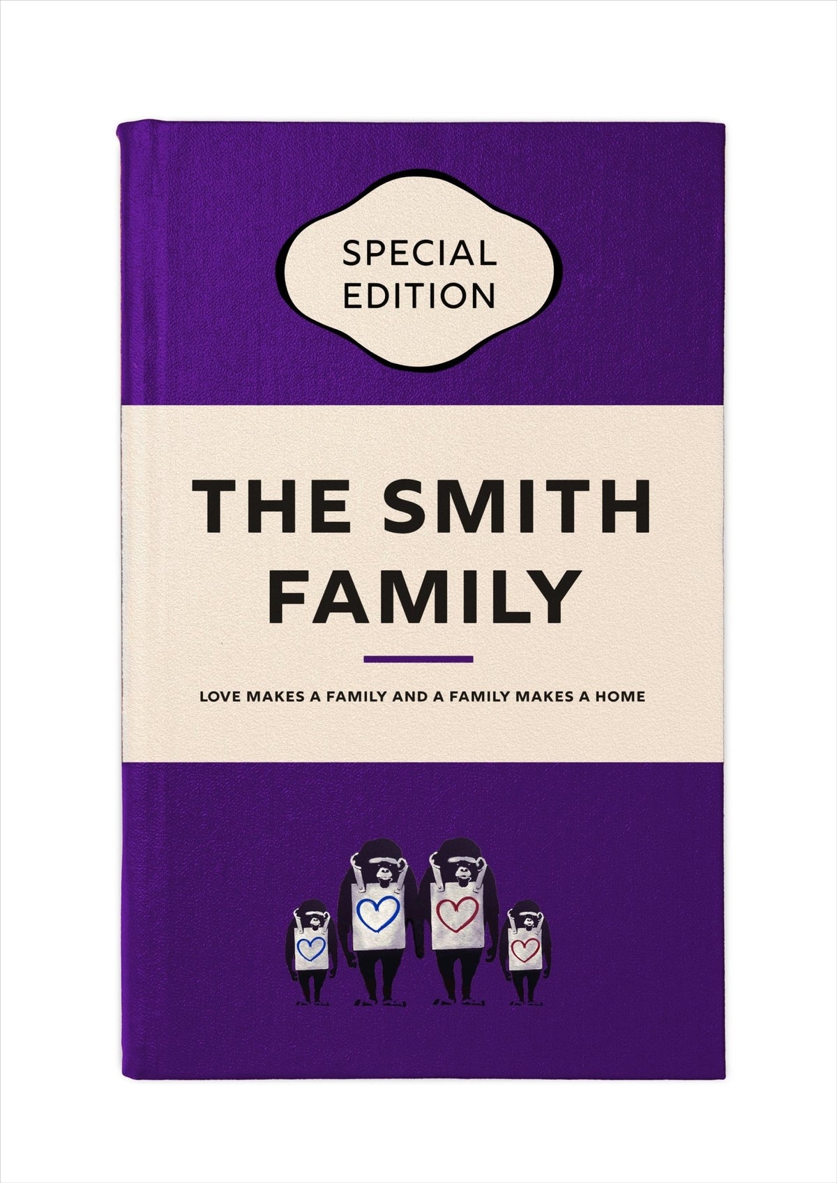 Personalised Book Cover Art Print (Classic Family Edition)