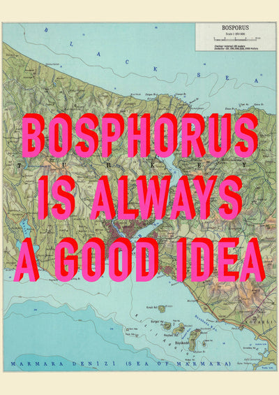 Bosphorus Retro Pop Art Map Print (portrait) - Magic Posters