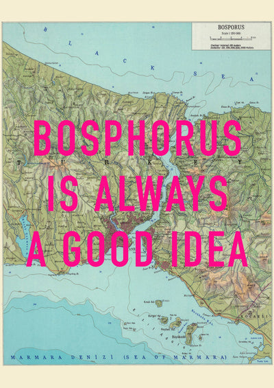 Bosphorus Retro Pop Art Map Print (portrait) - Magic Posters