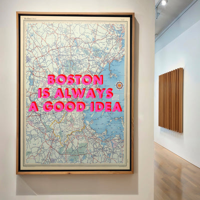 Boston Retro Pop Art Map Print - Magic Posters