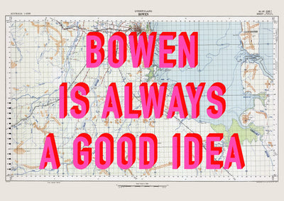 Bowen Retro Pop Art Map Print (landscape) - Magic Posters