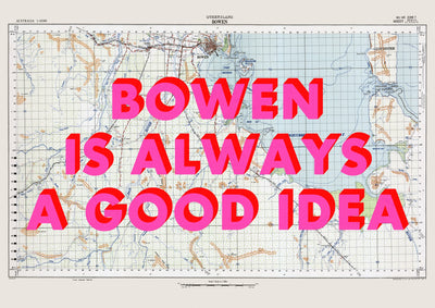 Bowen Retro Pop Art Map Print (landscape) - Magic Posters