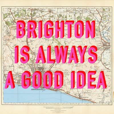 Brighton Retro Pop Art Map Print