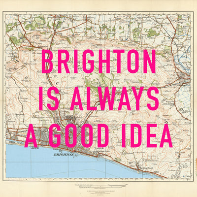 Brighton Retro Pop Art Map Print