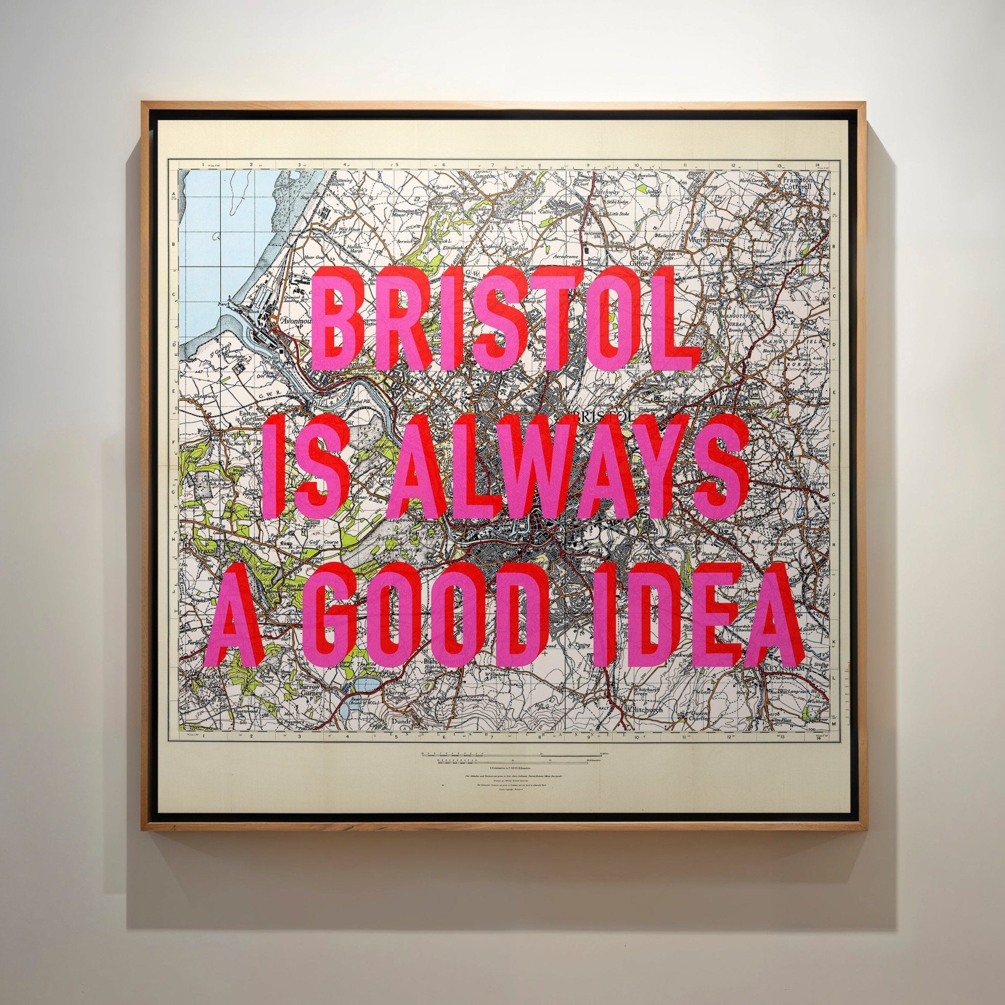 Bristol Retro Pop Art Map Print (Square) - Magic Posters