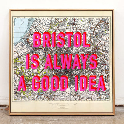 Bristol Retro Pop Art Map Print (Square) - Magic Posters