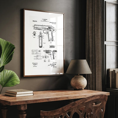 Browning 1911 Handgun Patent Print - Magic Posters