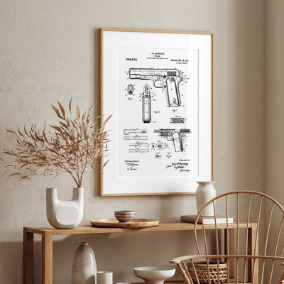 Browning 1911 Handgun Patent Print - Magic Posters