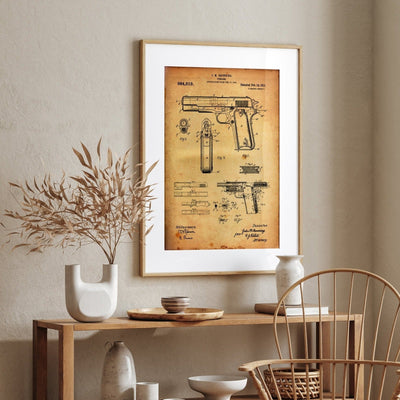 Browning 1911 Handgun Patent Print - Magic Posters