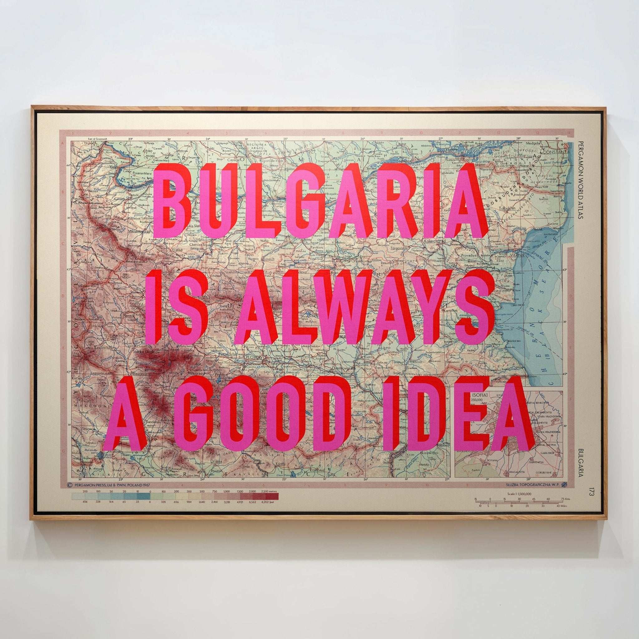 Bulgaria Retro Pop Art Map Print (landscape) - Magic Posters