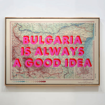 Bulgaria Retro Pop Art Map Print (landscape) - Magic Posters