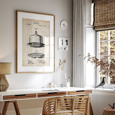 Butter Dish 1876 Patent Print - Magic Posters