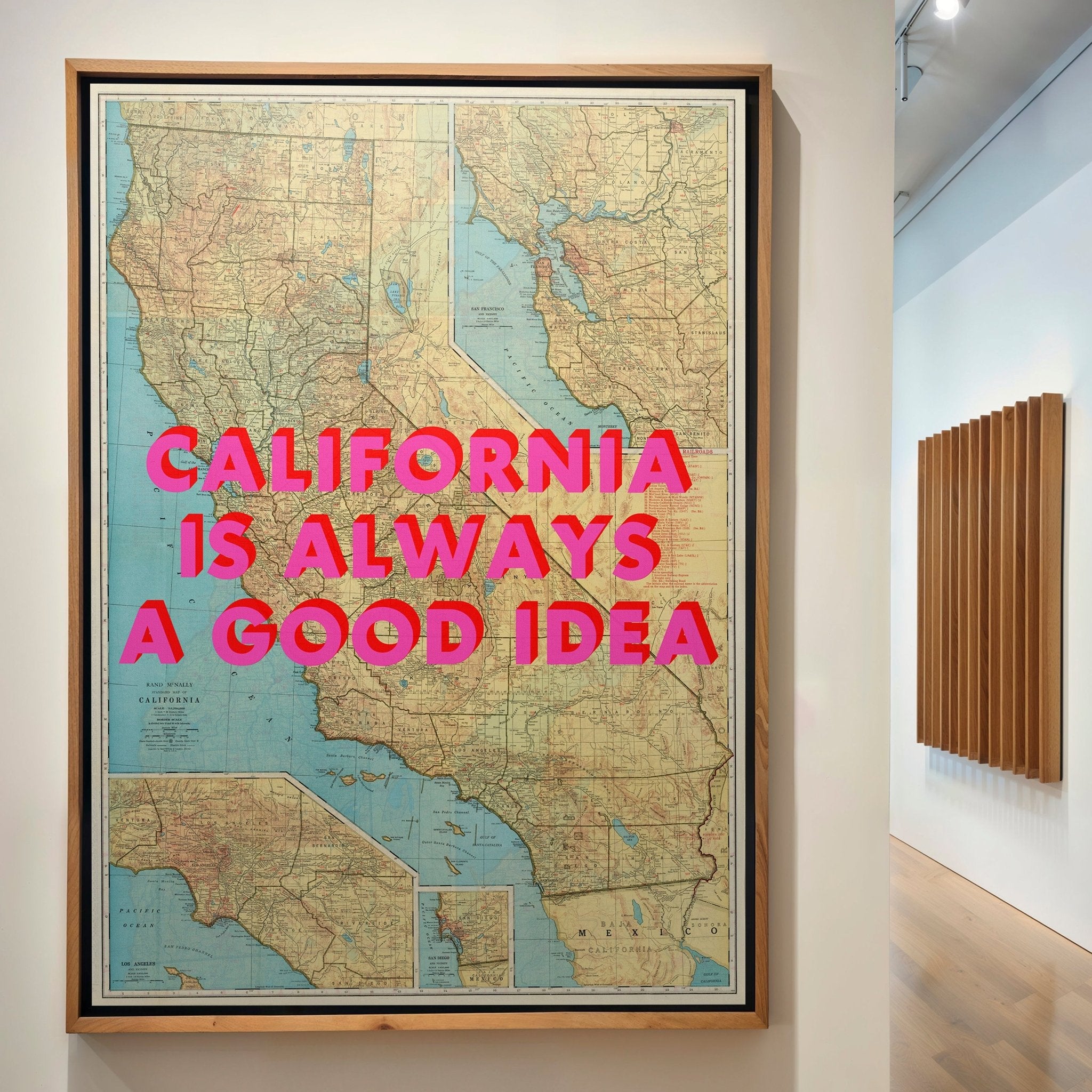 California Retro Pop Art Map Print - Magic Posters