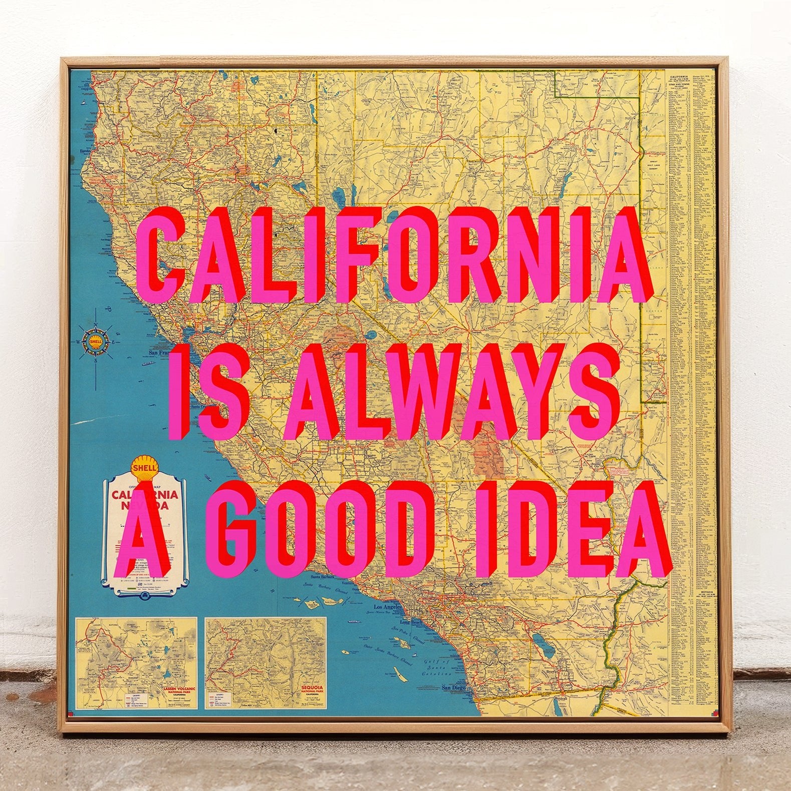 California Retro Pop Art Map Print - Magic Posters