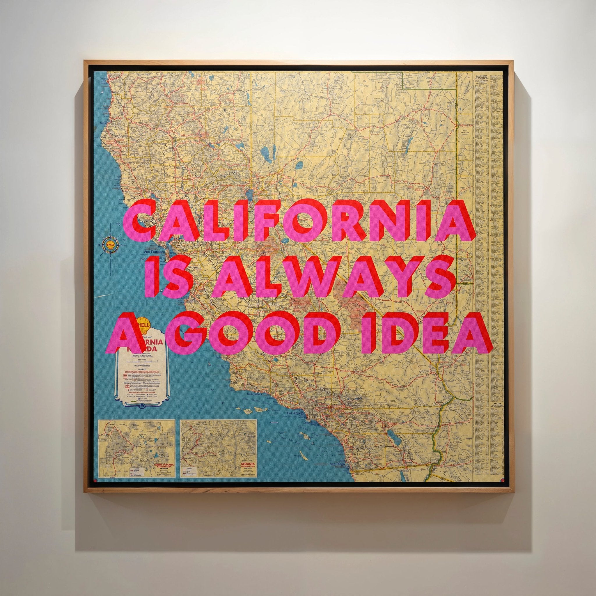 California Retro Pop Art Map Print - Magic Posters