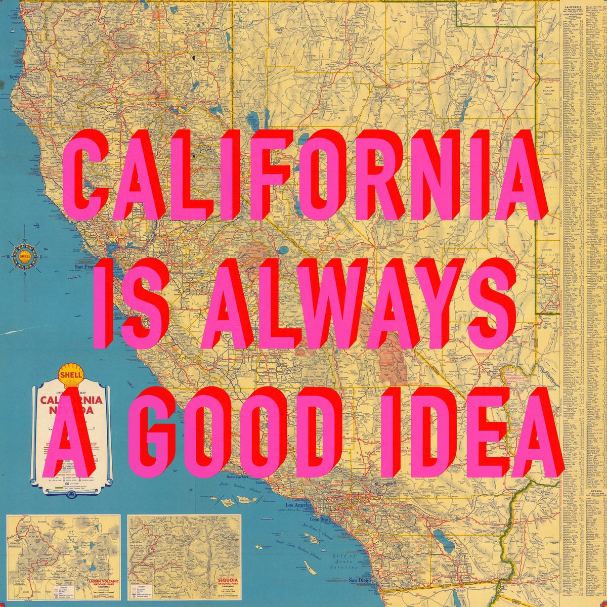 California Retro Pop Art Map Print