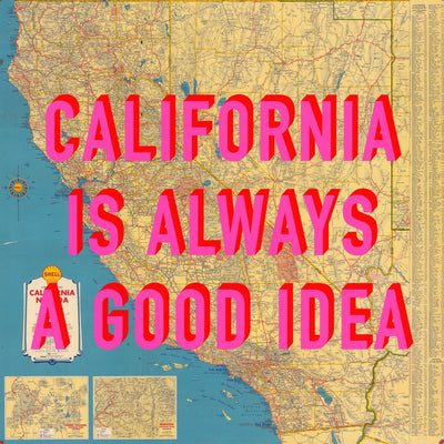 California Retro Pop Art Map Print