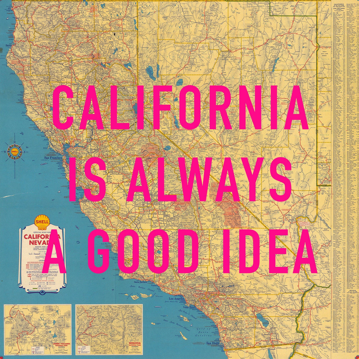 California Retro Pop Art Map Print