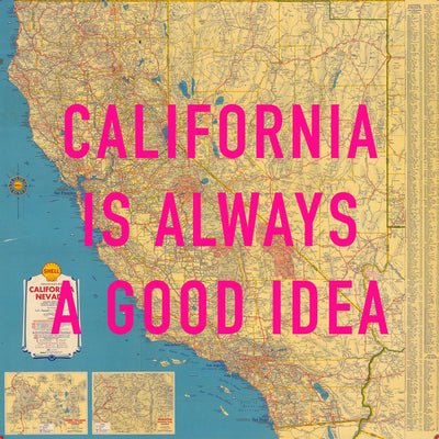 California Retro Pop Art Map Print