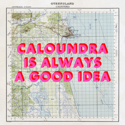 Caloundra Retro Pop Art Map Print (square) - Magic Posters