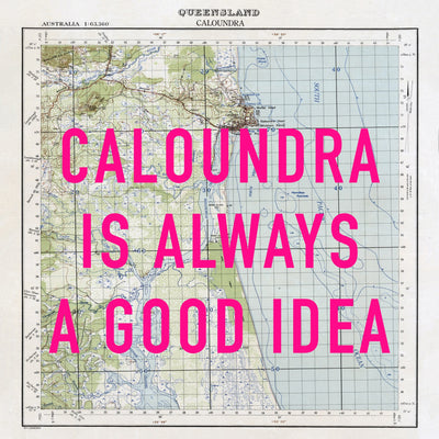 Caloundra Retro Pop Art Map Print (square) - Magic Posters