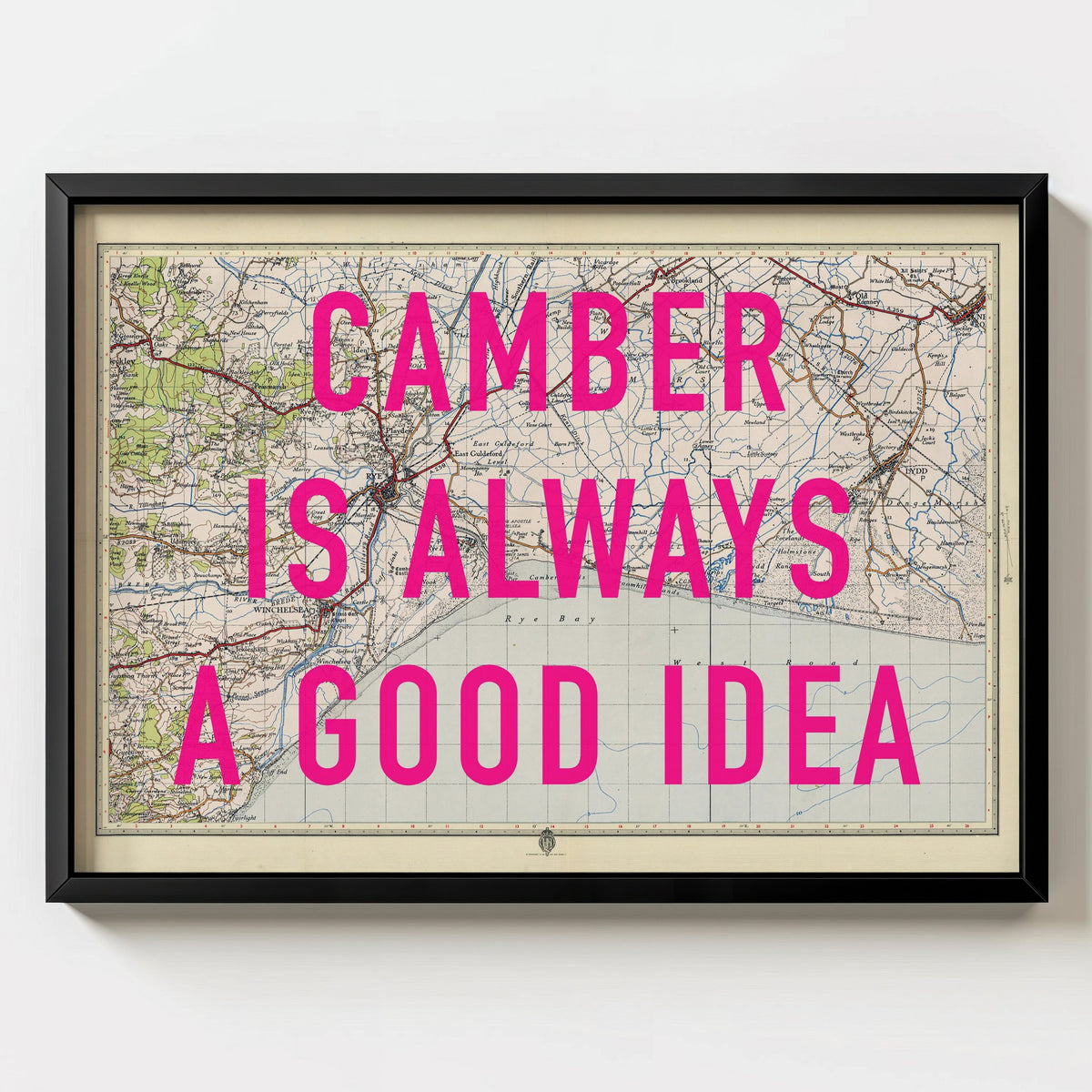 Camber Sands Retro Pop Art Map Print (landscape) - Magic Posters