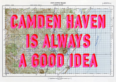 Camden Haven Retro Pop Art Map Print (landscape) - Magic Posters