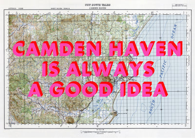 Camden Haven Retro Pop Art Map Print (landscape) - Magic Posters